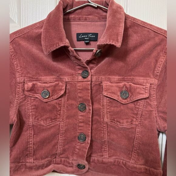 High End Love Tree Corduroy Cropped Retro Trucker Jacket MINTY Women’s S - Picture 3 of 4